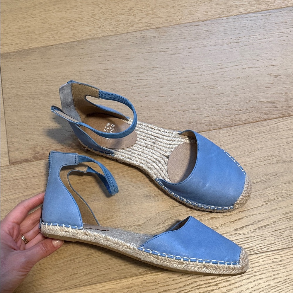 Eileen Fisher Sky Blue Espadrille Sandals 8